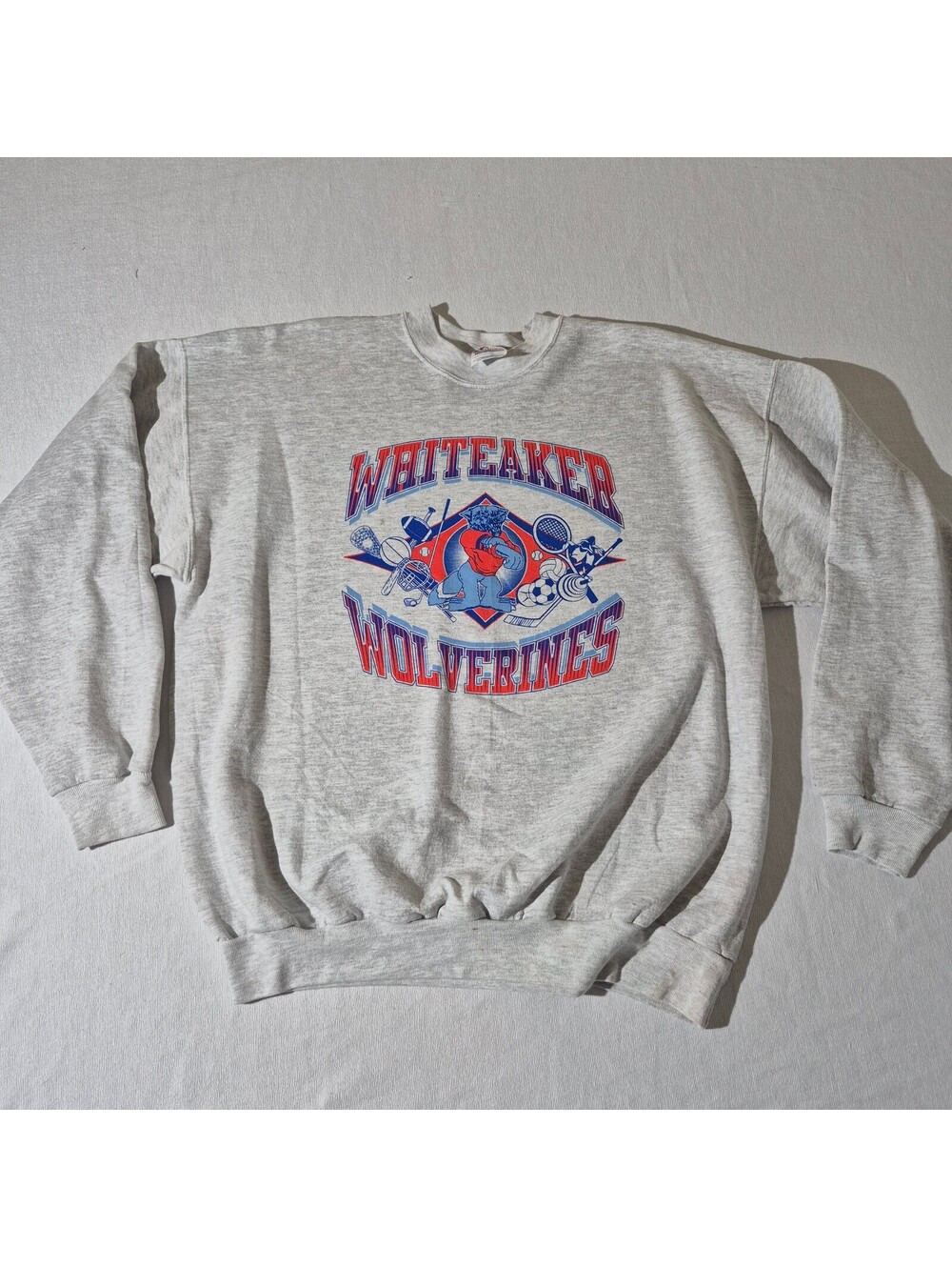 Vintage Whiteaker Wolverines XL XLarge gray sports sweatshirt
